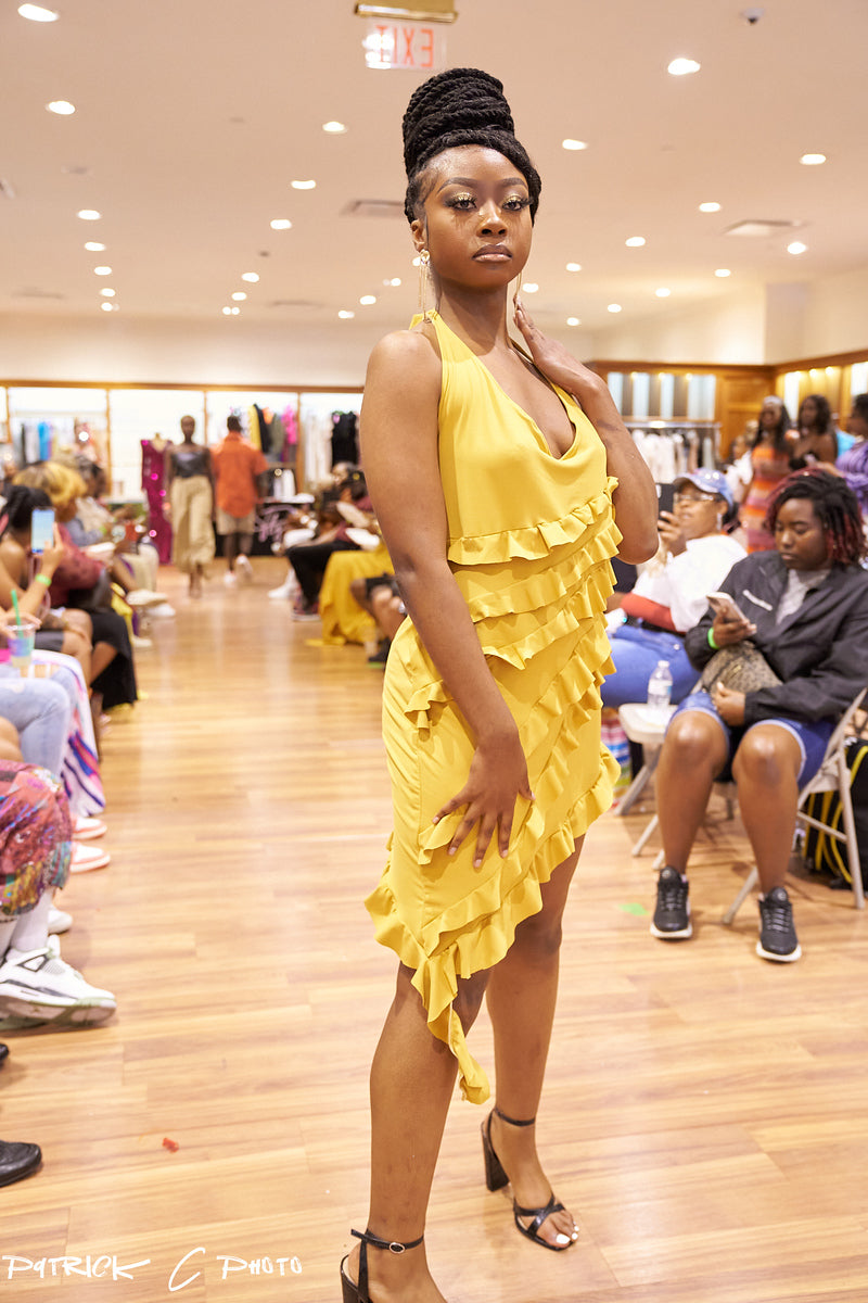 Amara Asymmetrical Ruffle Dress